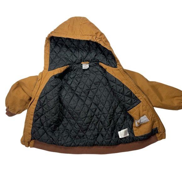 Carhartt Kids Active Jacket Quilted Lined Size 7/8 Brown Chore Jacket - Picture 3 of 13